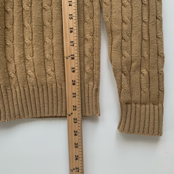 VINTAGE Sear’s Kings Road Men’s Tan Cable Knit Cardigan Size Medium - Picture 5 of 5